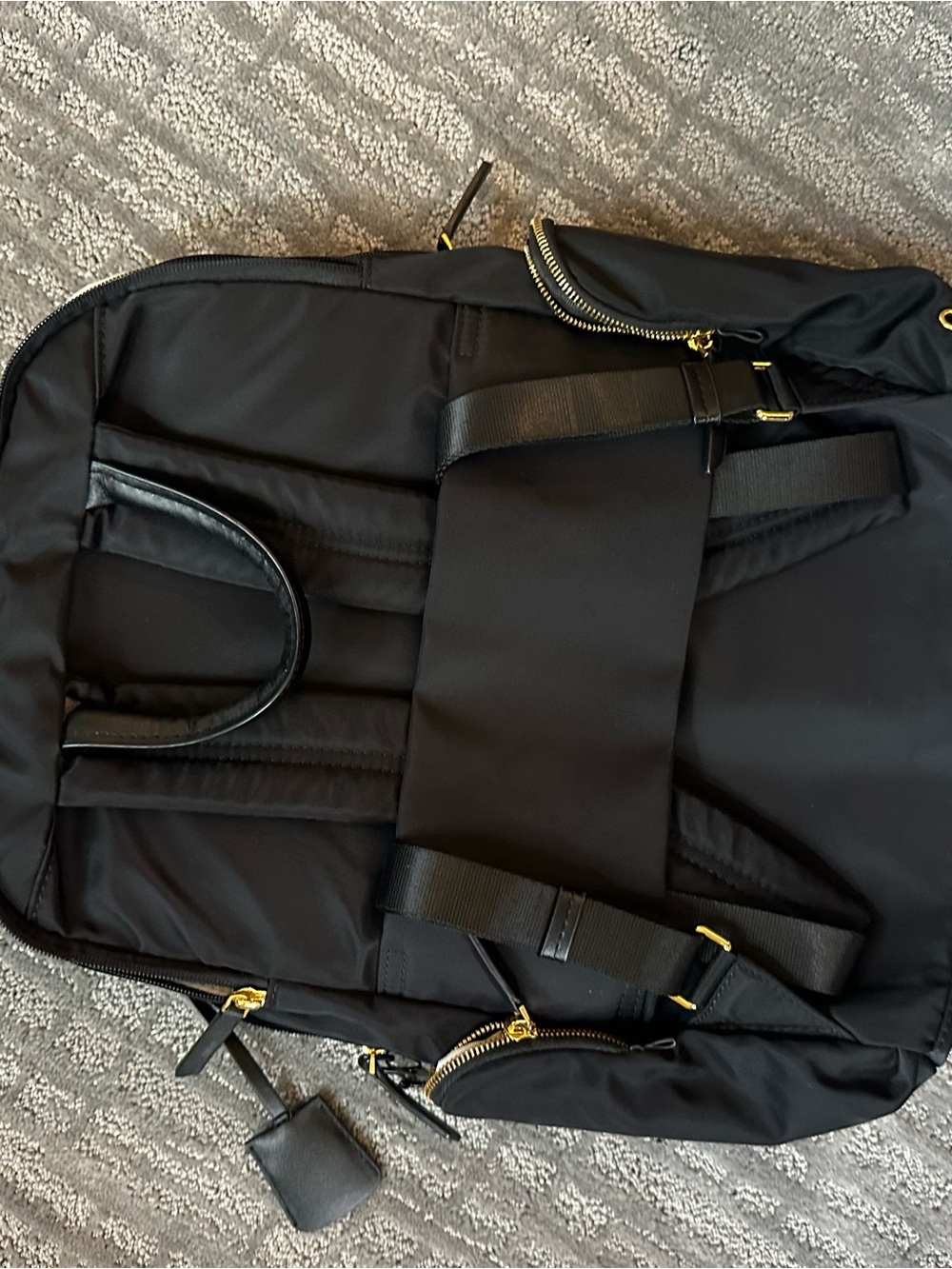 Tumi Voyageur Carson Black Backpack with Gold Hardware Accents - Picture 2 of 4